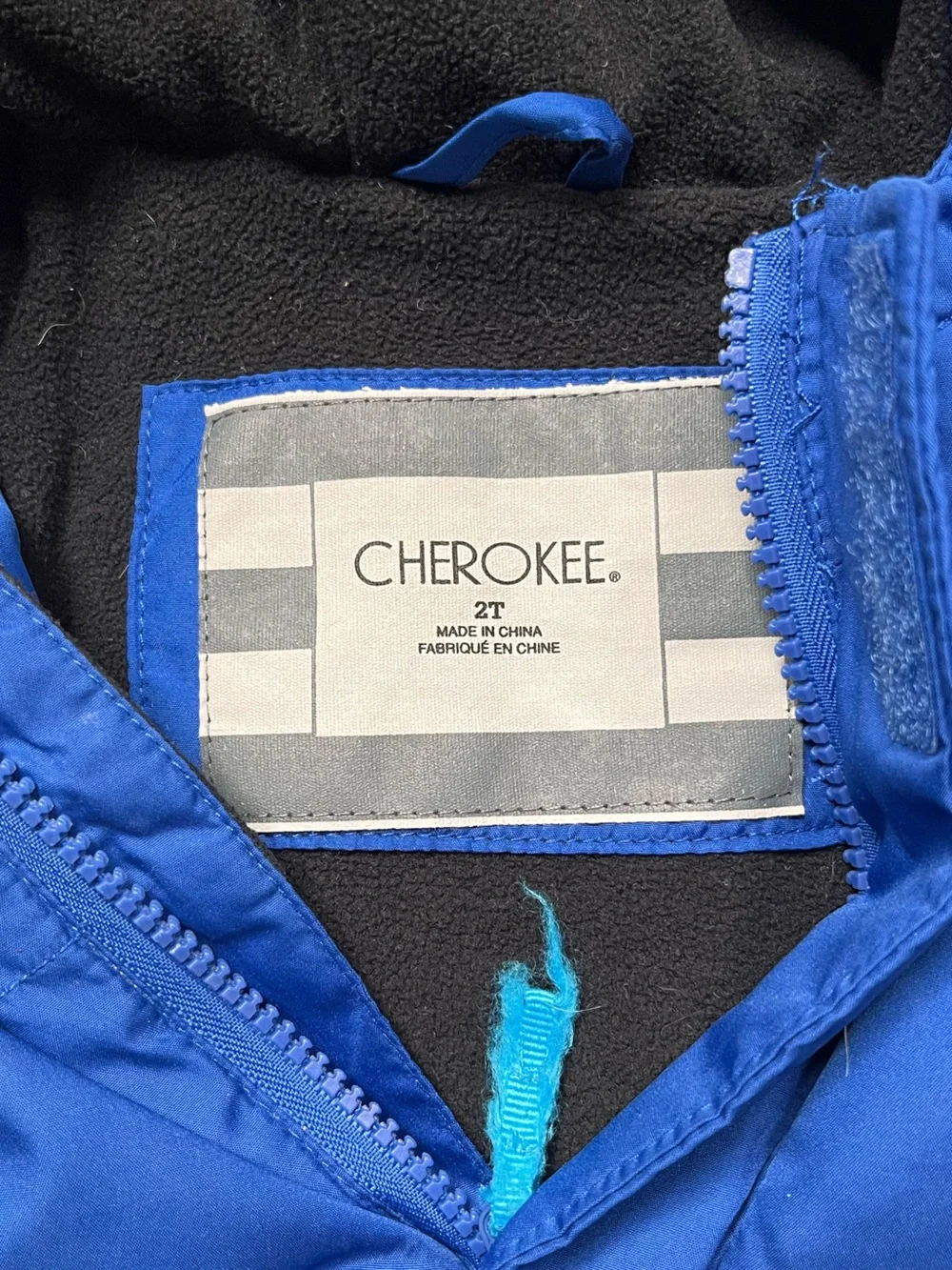 Cherokee Blue Hooded Puffer Jacket for Toddlers